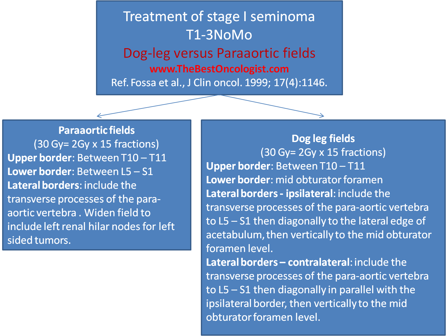 seminoma radiation dog leg verus para-aortic